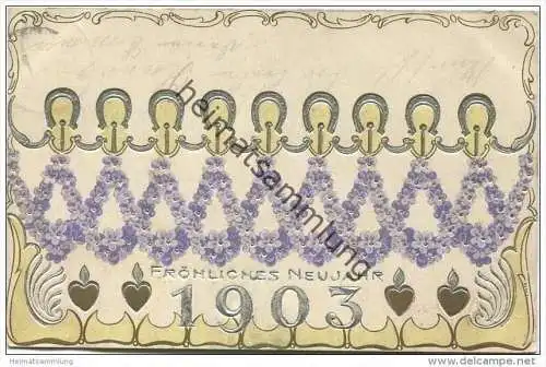 Fröhliches Neujahr 1903 - Prägedruck