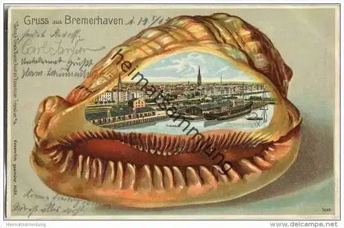 Bremerhaven - Muschel - Prägedruck