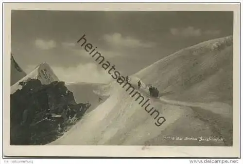 Bei Station Jungfraujoch - Foto-AK 20er Jahre