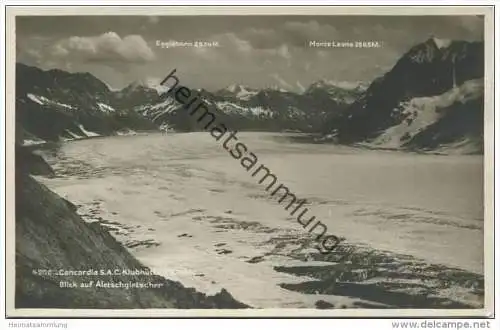 Concordia S.A.C. - Klubhütte - Blick auf Aletschgletscher 20er Jahre