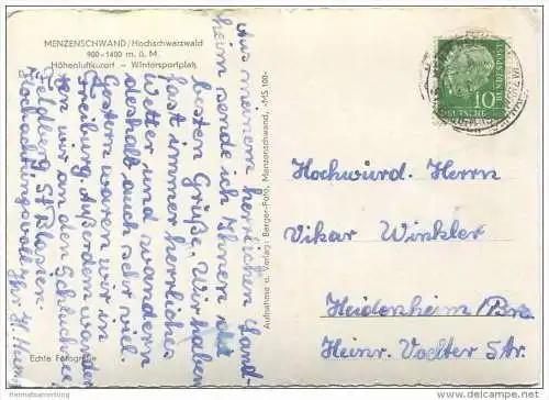 Menzenschwand - Foto-AK Grossformat