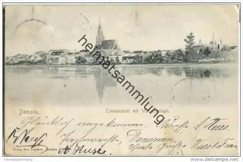 Demmin - Totalansicht mit Wasserspiegel