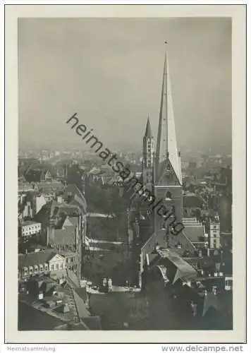 Hamburg - Blick vom Rathausturm in die Mönckebergstrasse - Petri-Kirche - Foto-AK Grossformat 1929