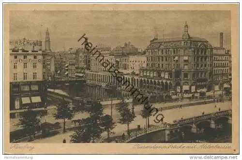 Hamburg - Reesendammbrücke mit Alsterbassin