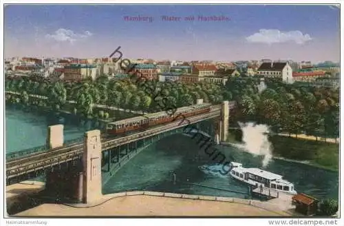 Hamburg - Alster mit Hochbahn