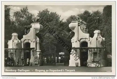 Hamburg-Stellingen - Eingang zu Hagenbeck's Tierpark - Foto-AK