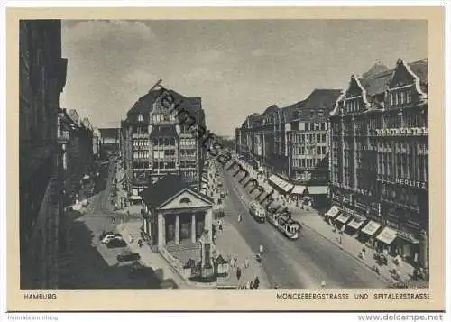 Hamburg - Mönckebergstrasse - AK-Grossformat 40er Jahre