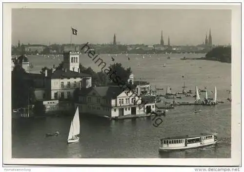 Hamburg - Uhlenhorster Fährhaus und Aussenalster - Foto-AK Grossformat 30er Jahre