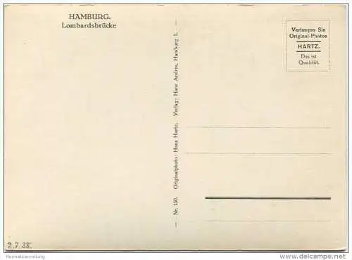 Hamburg - Lombardsbrücke - Foto-AK Grossformat 30er Jahre