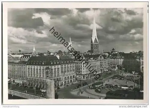 Hamburg - Rathausplatz - Strassenbahn - Foto-AK Grossformat