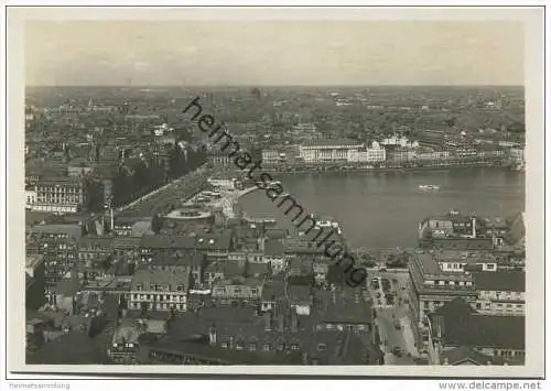 Hamburg - Blick von der Jacobikirche auf die Alster - Foto-AK Grossformat 20er Jahre