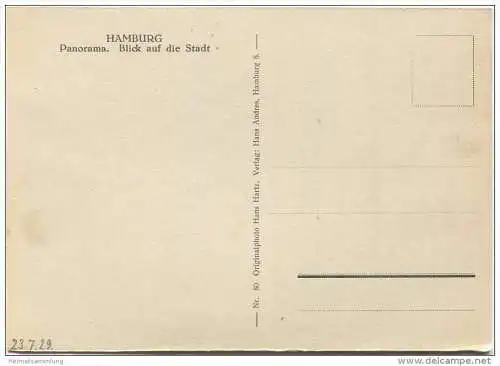 Hamburg - Panorama - Blick auf die Stadt 20er Jahre - AK Grossformat