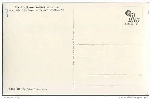 Kohlhof bei Heidelberg - Hotel - Foto-AK