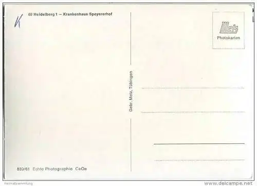 Heidelberg - Krankenhaus Speyererhof - Foto-AK