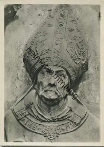 Würzburg - Dom - Kopf des Rudolf von Scherenberg von Tilman Riemenschneider - Foto-AK Grossformat