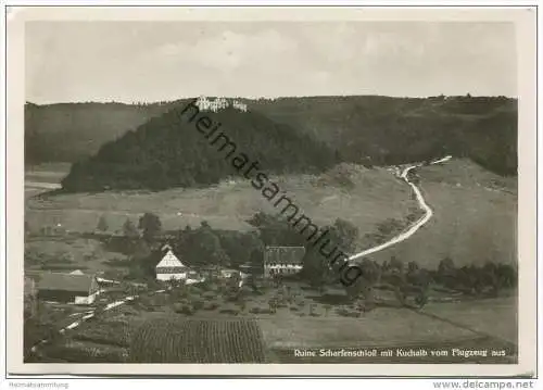 Ruine Scharfenberg mit Kuchalb - Foto-AK Grossformat - Luftbild
