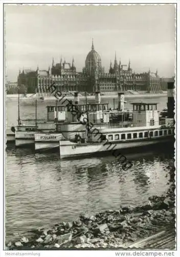 Budapest - Fahrgastschiff IF Jugarda - Parlament - Foto-AK