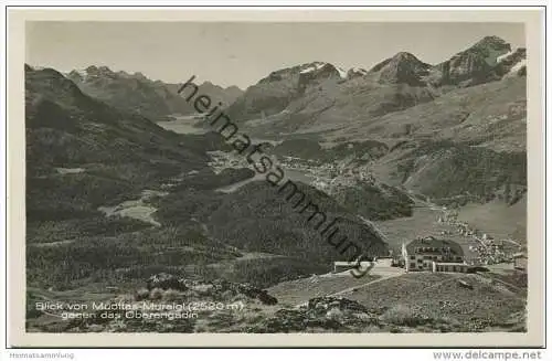 Muottas Muraigl - Blick gegen das Oberengadin - Foto-AK