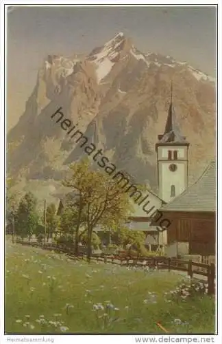 Grindelwald - Kirche und Wetterhorn