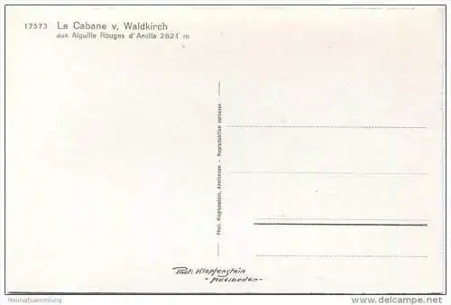 La Cabane v. Waldkirch aux Aiguille Rouges d' Arolla - Foto-AK