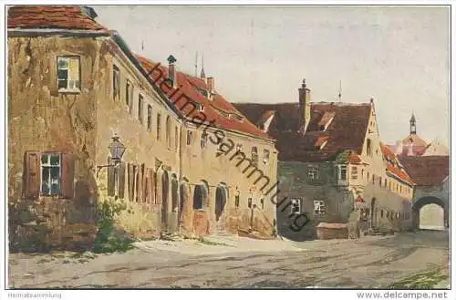 Augsburg - Wollmarkt  - Aquarellkarte J. Marschall