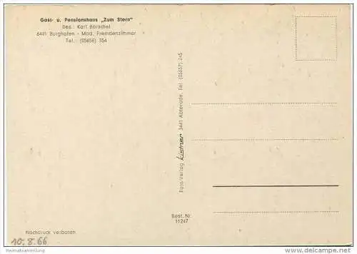 Burghofen - Gast- und Pensionshaus ""Zum Stern"" Besitzer Karl Borschel - AK-Grossformat 60er Jahre
