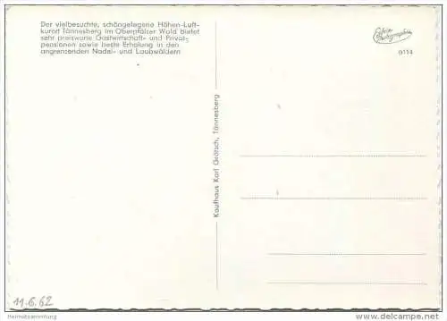 Tännesberg - Waldpartie - Hennermühlbach - AK Grossformat 60er Jahre
