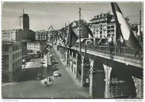 Lausanne - Grand Pont et Tour Bel-Air - Foto-AK Grossformat