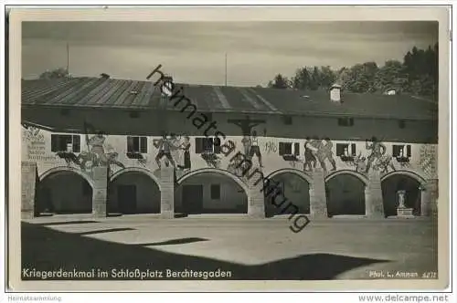 Berchtesgaden - Schlossplatz - Kriegerdenkmal - Foto-AK