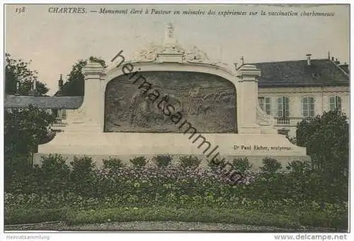 Chartres - Monument eleve a Pasteur en memoire des experiences sur la vaccination charbonneuse