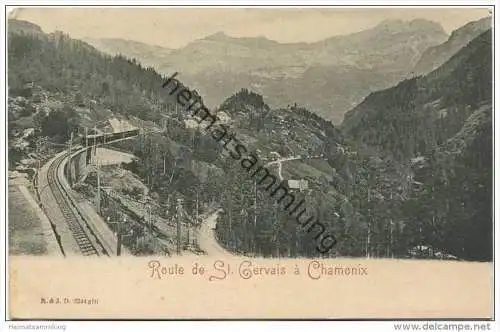 Route de St. Gervais a Chamonix - chemin de fer ca. 1900