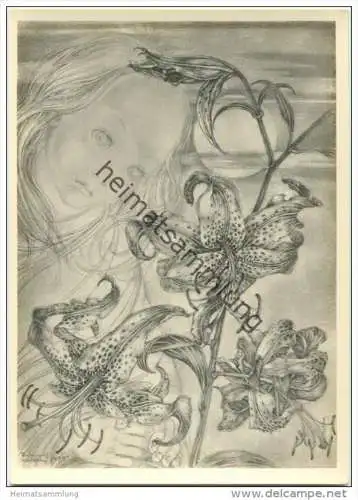 Königslilie - Tiger-lily - Fritillaire imperiale - Serie 5 Bild 3 1935 - Sulamith Wülfing