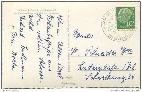 Calmbach - Foto-AK - Luftbild