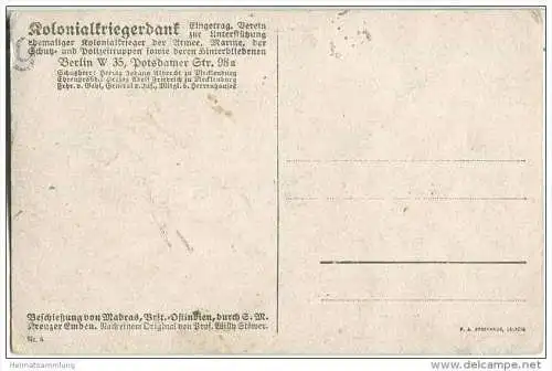 Kolonialkriegerdank - Beschiessung von Madras durch den Kreuzer Emden - Prof. Willy Stöwer