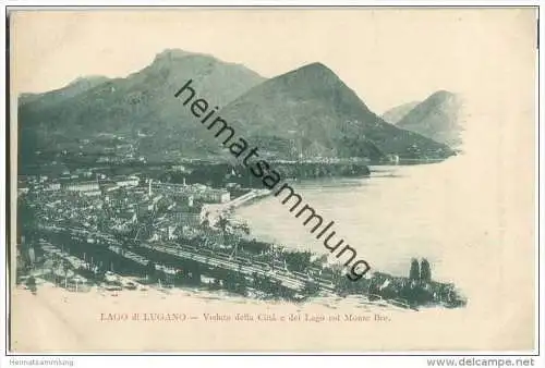 Lago di Lugano - Veduta della Citta e del Lago col Monte Bre