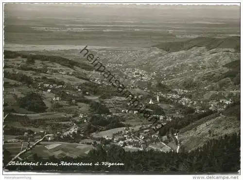 Bühlertal - Rheinebene und Vogesen - Foto-AK Grossformat