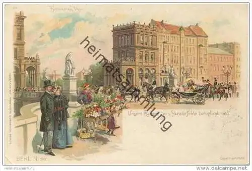 Berlin-Kreuzberg - Hallesches Thor - Unsere Kaiserin vom Paradefelde zurückkehrend ca. 1900