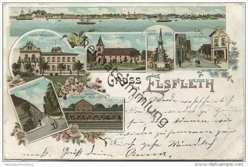 Elsfleth - Navigationsschule - Mühlenstrasse - Bahnhof Restaurant Ed. Fleck - Kirche - Denkmal - Steinstrasse