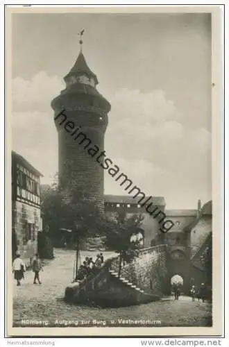 Nürnberg - Aufgang zur Burg - Foto-AK 30er Jahre