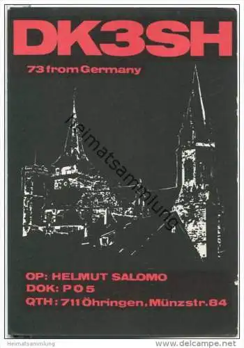 QSL - QTH - Funkkarte - DK3SH - Öhringen - 1970