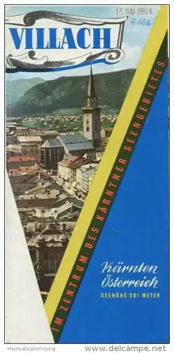 Villach 1964 - Faltblatt mit 16 Abbildungen - Hotelplan