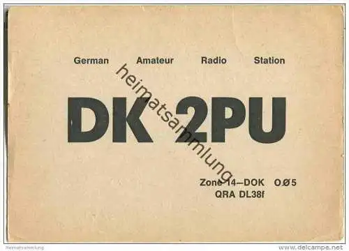 QSL - QTH - Funkkarte - DK2PU - Dortmund - 1970