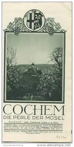 Cochem 1932 - Faltblatt mit 16 Abbildungen - Hotel- und Gaststättenverzeichnis