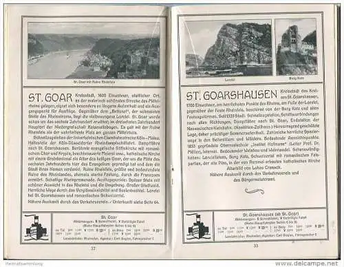 Der Rhein 1927 - 70 Seiten mit unzähligen Abbildungen - ausklappbare mehrfarbige Karte - die hinteren 10 Seiten sind ang