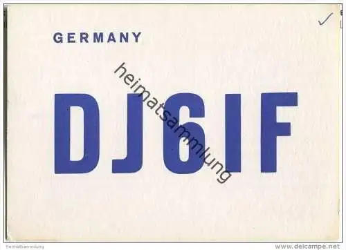 QSL - QTH - Funkkarte - DJ6IF - Celle - 1969