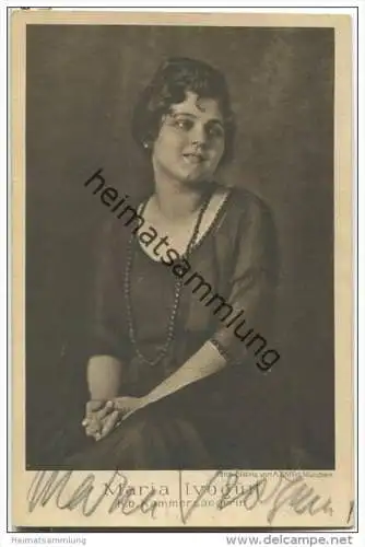 Maria Ivogün - Original Autogramm - Opernsängerin (Sopran) - Foto-AK