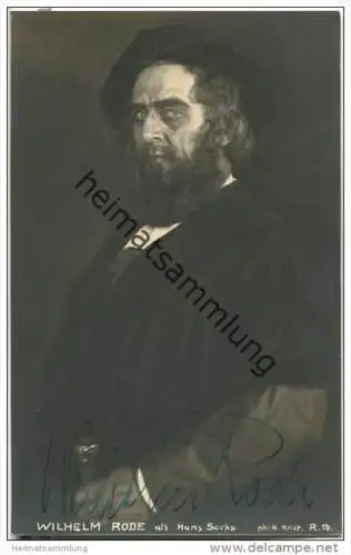 Wilhelm Rode - Hans Sachs - deutscher Opernsänger (Bass) - Foto-AK - Original-Autogramm