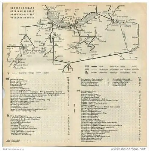 Schweiz - Fahrplan - Berner Oberland 1971