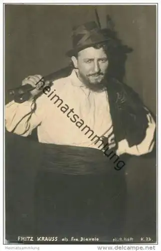Fritz Krauss als Diavolo - Deutscher Opernsänger (Tenor) - Foto-AK