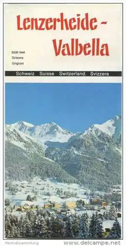 Lenzerheide Valbella 1970 - Faltblatt mit 17 Abbildungen - Liste der Hotels Pensionen und Berggasthäuser - Veranstaltung